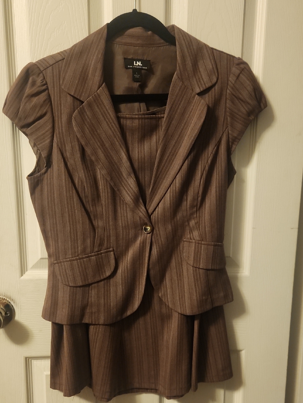 I.N. San Francisco Brown Skirt Suit